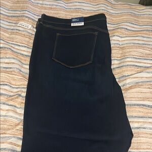 Women’s plus sized 30 dark wash jeans, by Old Navy.